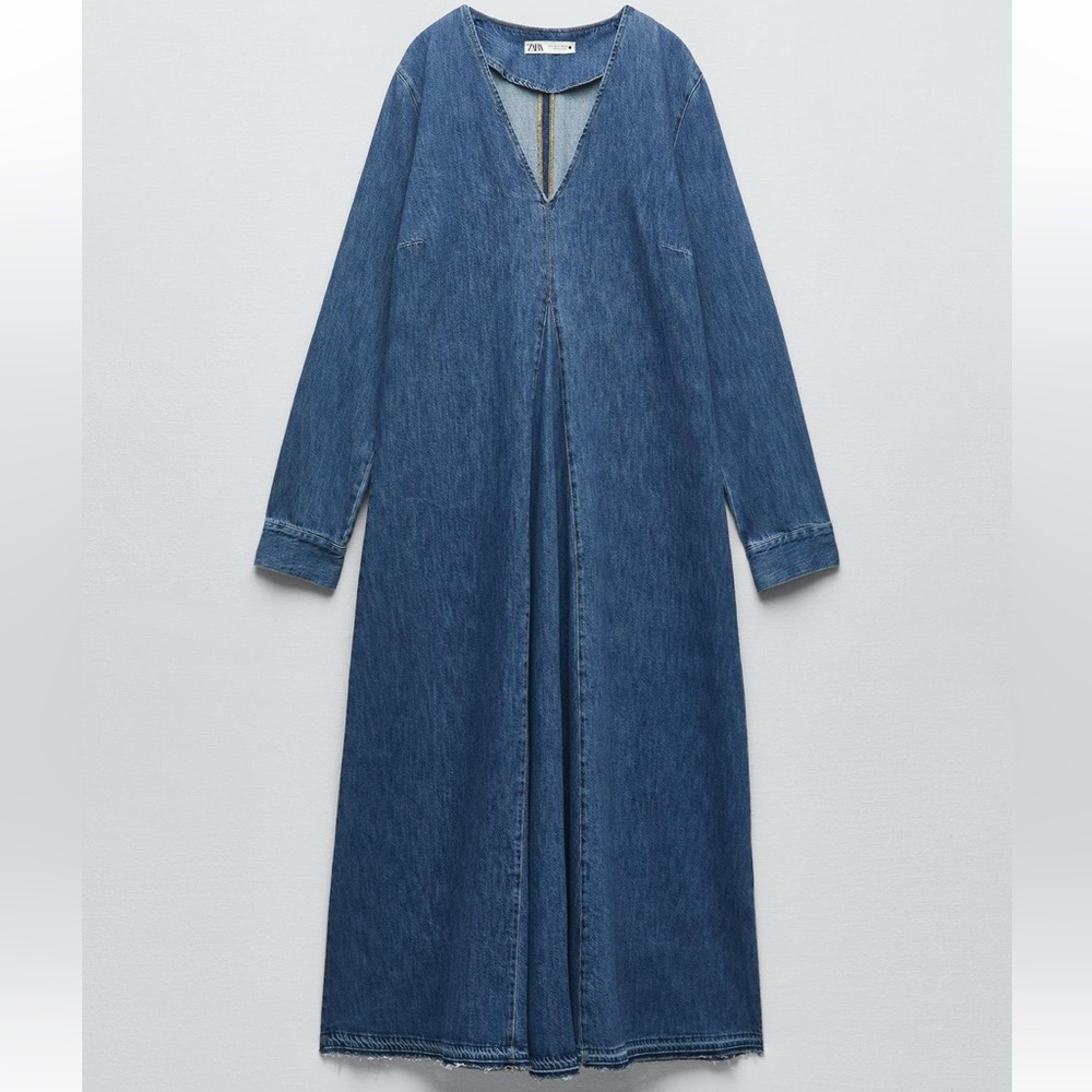 Zara Long Denim Dress size Medium